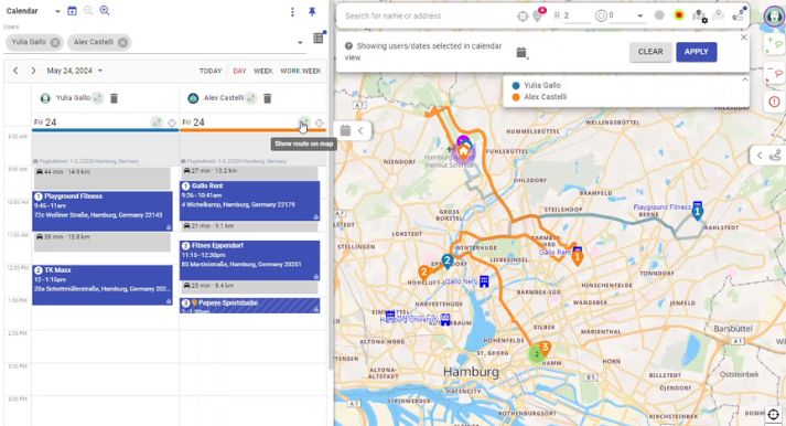 calendar based optimized routing