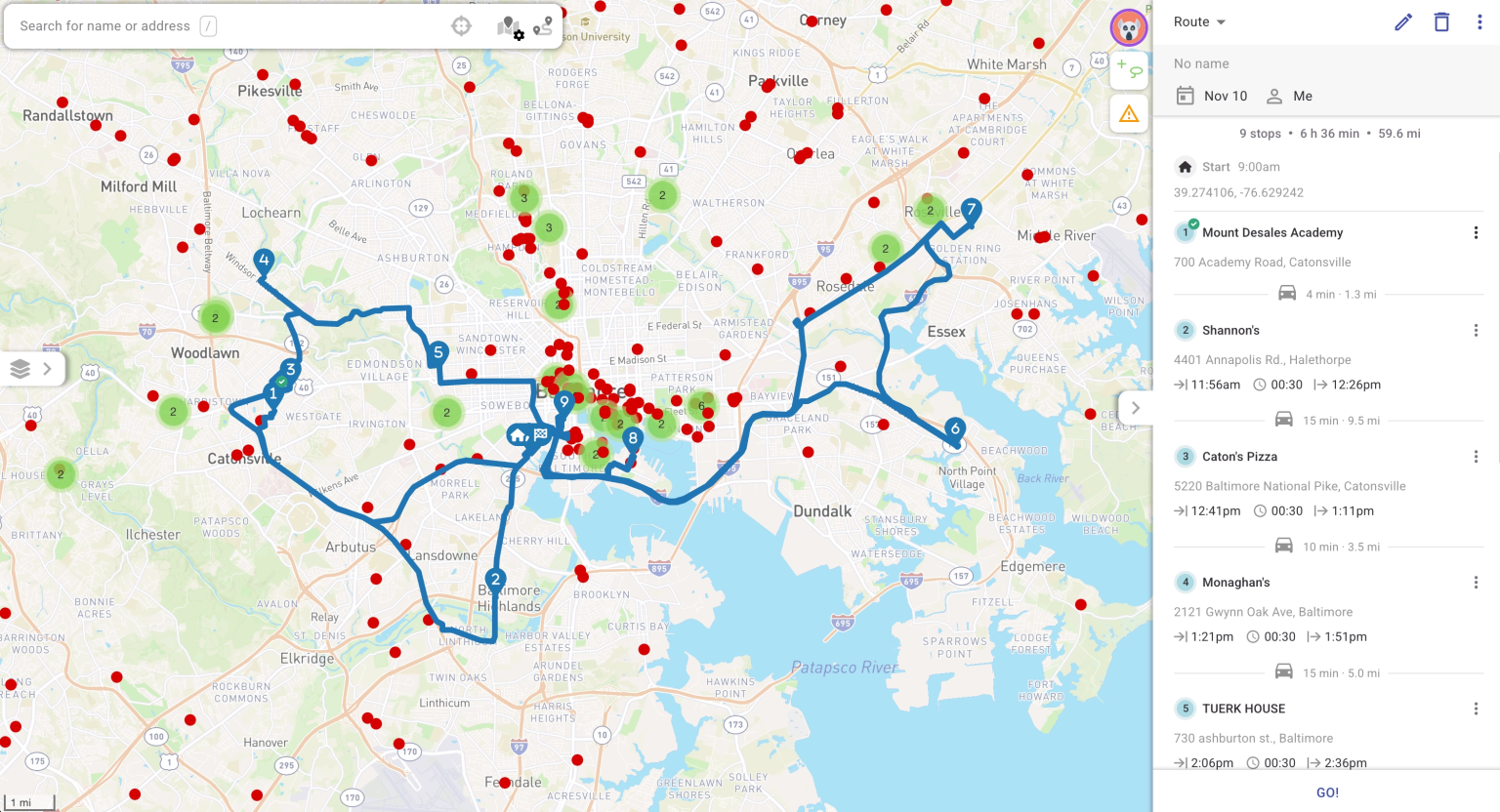 Routes on the map + instant invoicing via your CRM - Mapsly