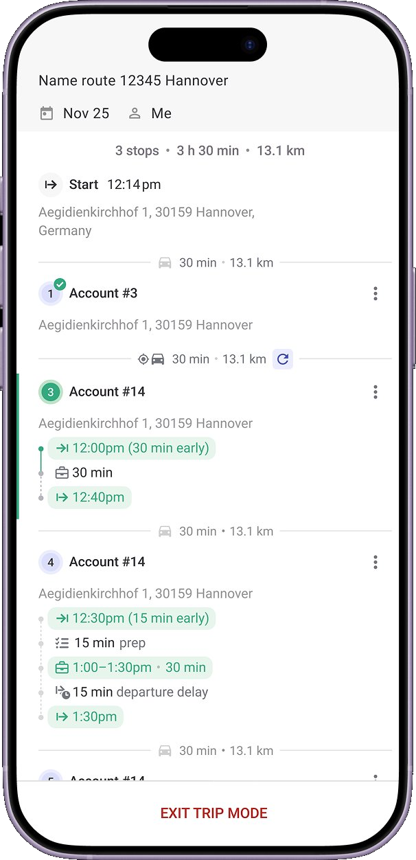 Mapsly mobile route