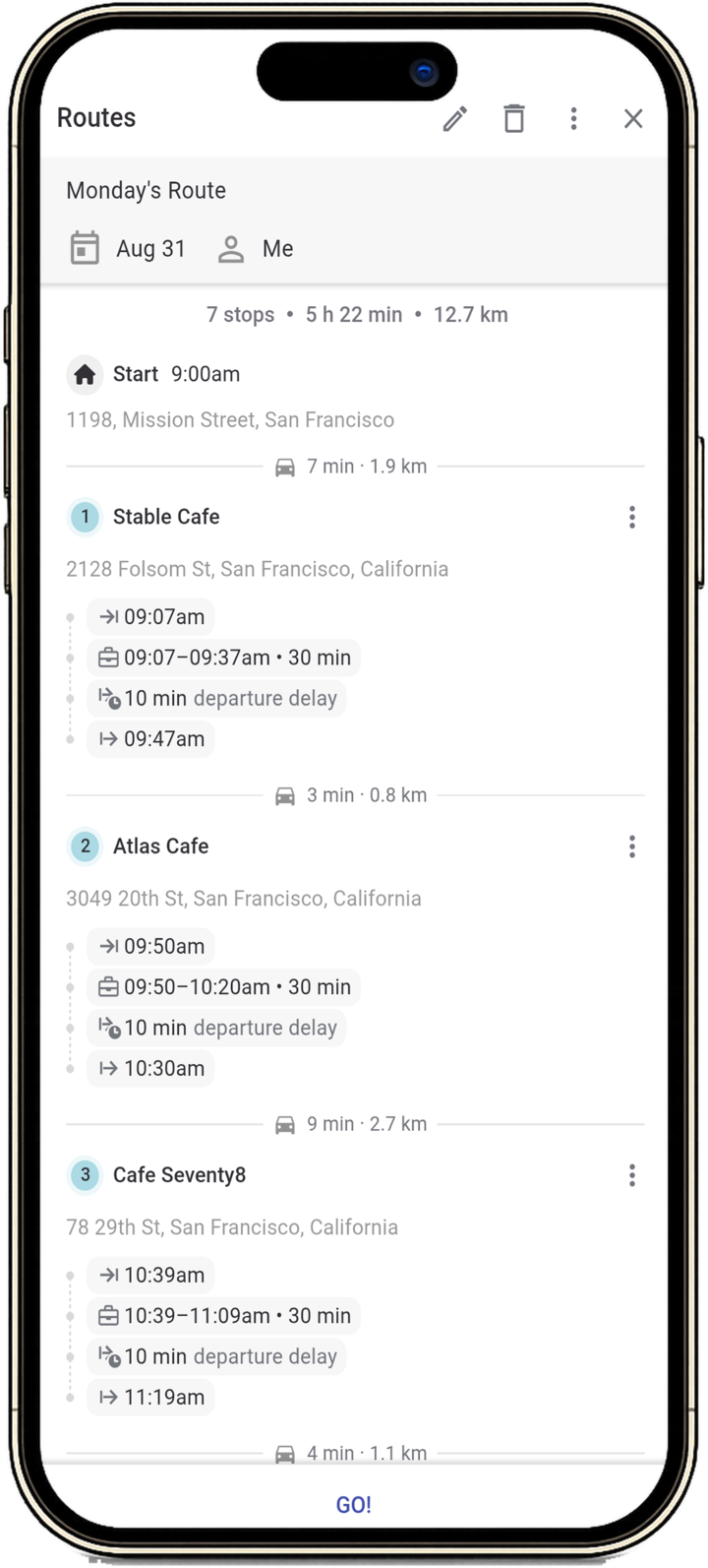 Mapsly Mobilroute